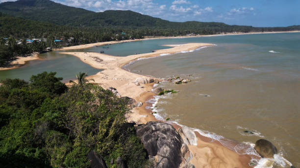istock Top view of Khae Khae Beach has large granite rocks and a fine sand beach. 2064193281