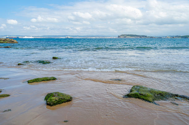 Green, rocky coast of Santander, Cantabria, northern Spain