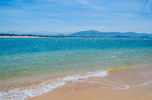 The popular Sardinero beach in Santander, Cantabria, Spain, on a summer day