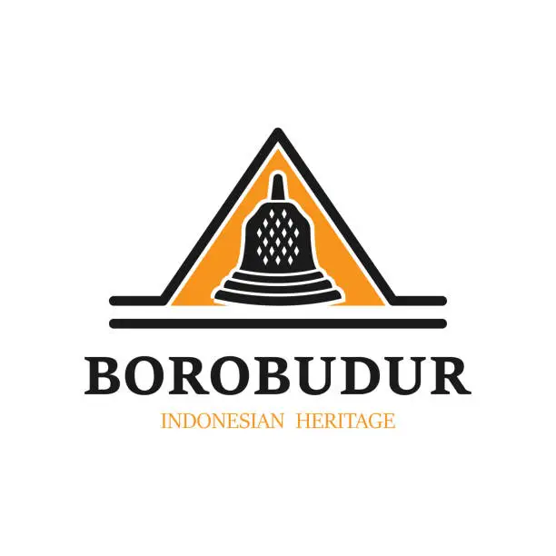 Vector illustration of Simple Borobudur Temple Vector Design