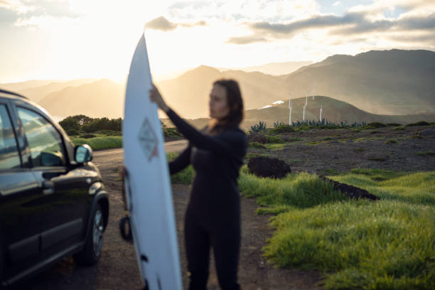 istock Surfing and eco mind. Prepared for all. 2064280427