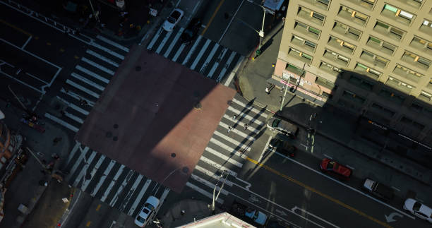 istock High Angle Drone Shot of Downtown Intersection 2064385423