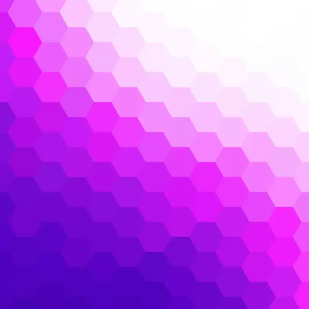 Vector illustration of Geometric background of lilac hexagons, brochure template, design element