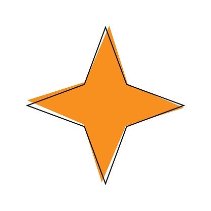 four-legged star geometric icon vector illustration design