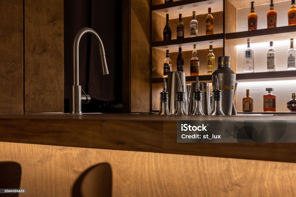 Bar Counter Tools Bartender Tools On Bar Counter Stock Photo - Download Image Now - Bar ...