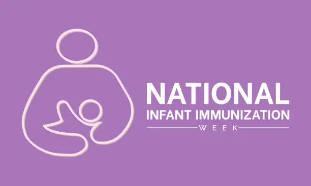 Vector illustration of National Infant Immunization Week Observed every year of April 24 to May 1, Vector banner, flyer, poster and social medial template design.