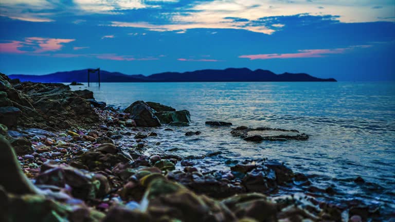 Time-Lapse : cloud moving over the sea while sunset or sunrise