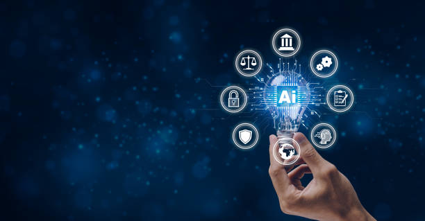 istock AI technology concept. Hand holding a light bulb with ai icon.Machine learning on the big data network, innovation of futuristic.Generate ai for work. 2064851492