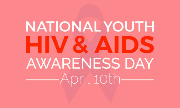 national youth hiv & aids awareness day observed every year of april 10, vector banner, flyer, poster and social medial template design. - retrovirus hiv sexually transmitted disease aids点のイラスト素材／クリップアート素材／マンガ素材／アイコン素材