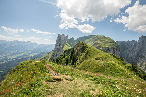 adventure, alpine, alps, appenzell, backgrounds, backpacking, beautiful, cliff, climb, clouds, environment, europe, forest, grass, green, healthy, hike, hiking, landscape, meadow, mountain, mountainous, mountains, natural, nature, no people, outdoor, outdoors, panorama, peak, rock, scenery, scenic, sky, summer, summit, swiss, switzerland, tourism, trail, travel, trekking, valley, view, viewpoint, walk, wilderness, wonder