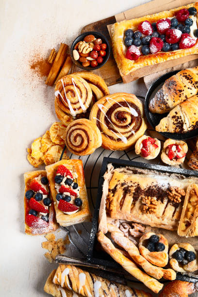 istock Sweet pastries on a light background. 2064887915