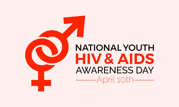 national youth hiv & aids awareness day observed every year of april 10, vector banner, flyer, poster and social medial template design. - retrovirus hiv sexually transmitted disease aids点のイラスト素材／クリップアート素材／マンガ素材／アイコン素材