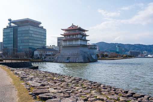 On a sunny day in April 2023, the Ministry of Economy, Trade and Industry (METI General Government Building) in Kasumigaseki along National Route 1, also known as \