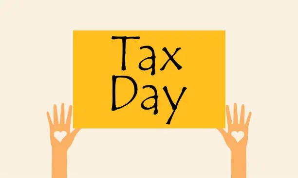 Vector illustration of Tax Day celebrated every year of April 15th, Vector banner, flyer, poster and social medial template design.