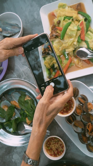 taking a photo of food with smart phone