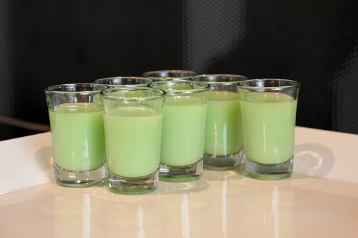 Green Pudding in a glass