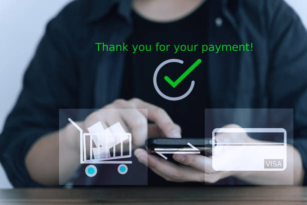 istock Payment online concept, man's successful payment for Shopping on website, Technology online payment, Online Market, System payment, online Banking, Application Banking. 2064997884
