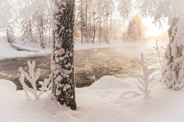 istock Sunrise on the river in winter 2065001573
