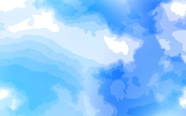 Vector illustration of abstract watercolor white and blue soft color background