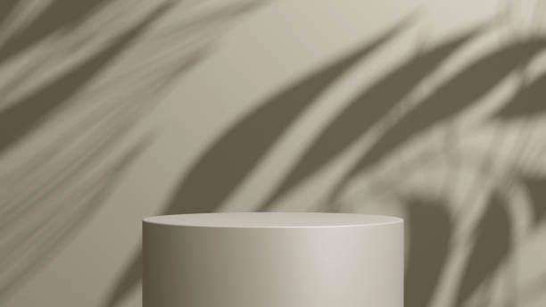 istock Round brown podiums forming a cylinder on brown background. Perfect platform for showing your products. Three dimensional illustration 2065053786