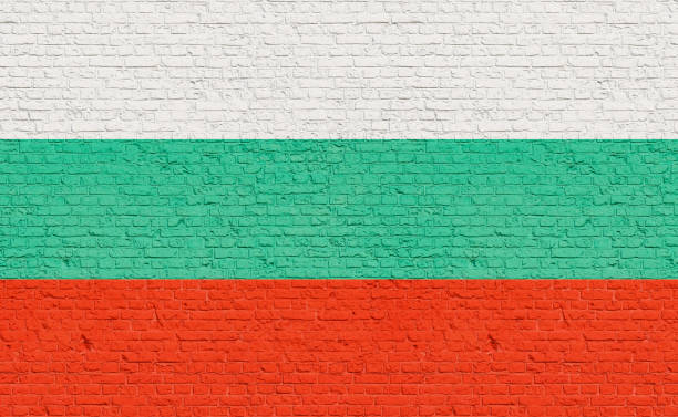 istock Bulgaria flag colors painted on a brick wall. 2065089729