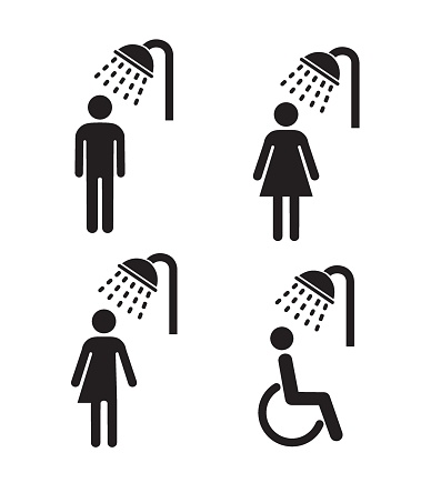 Vector set of shower room icons