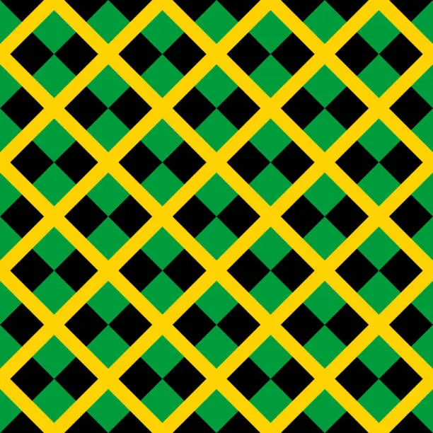 Vector illustration of jamaican flag pattern. geometric background. vector illustration