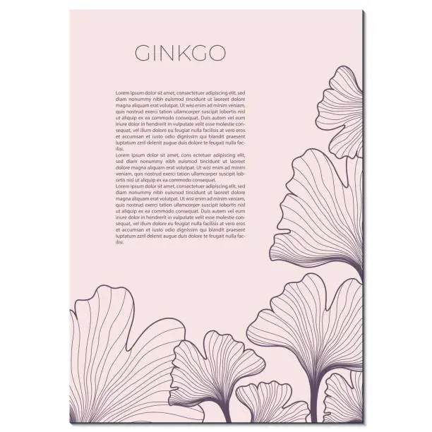 Vector illustration of ginkgo leaves background