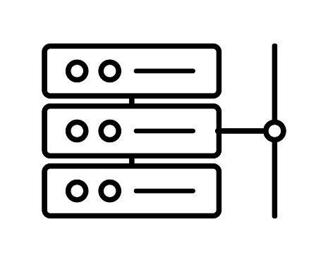 Vector illustration of server to connect to the web or hosting icon on white background.