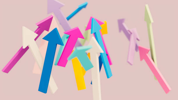 istock Arrows in different directions, choice and direction concept 2065136181