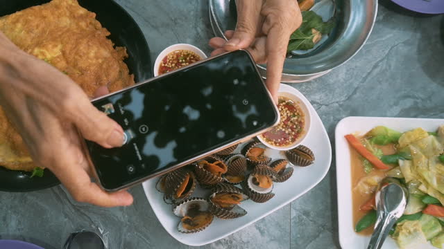 taking a photo of food with smart phone