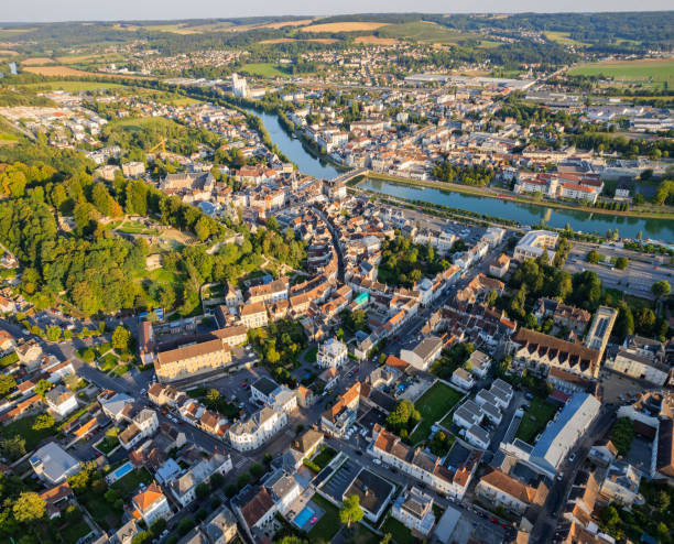 istock Aerial around the city Chateau-Thierry 2065187403