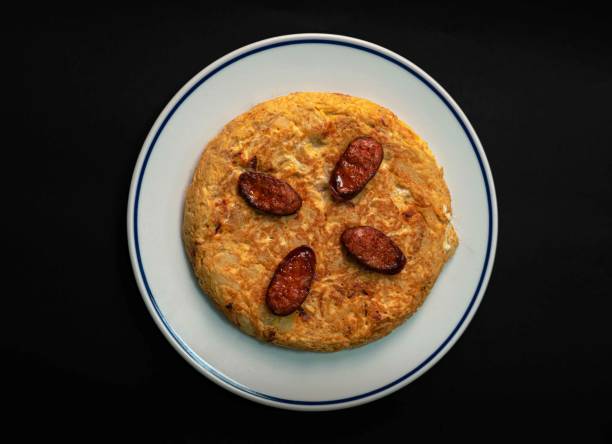 istock Potato omelette with sausage, presented for menu design 2065195004