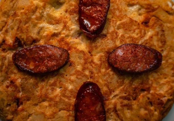 istock Close-up of potato omelette with chorizo 2065195006