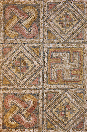 Ancient natural stone tile mosaics in Ephesus