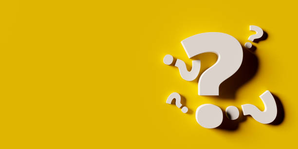 istock Yellow copy space background with question mark symbols in various shapes. 3d rendering 2065199958