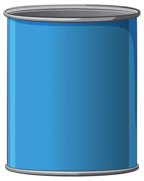 Vector illustration of Vector graphic of a simple blue tin can