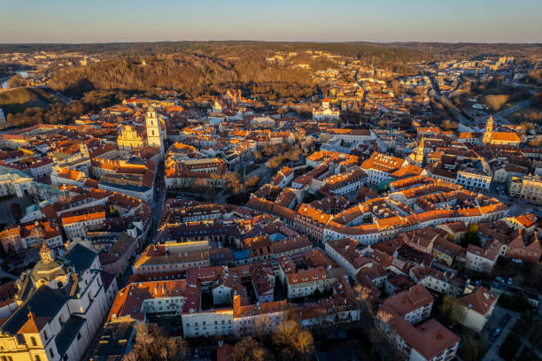 istock Aerial sunny spring view of Vilnius old town, Lithuania 2065303558