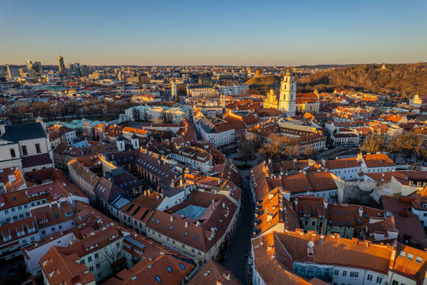 istock Aerial sunny spring view of Vilnius old town, Lithuania 2065304073