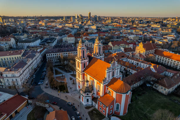 istock Aerial sunny spring view of Vilnius old town, Lithuania 2065304078