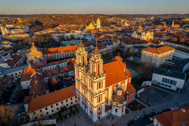 istock Aerial sunny spring view of Vilnius old town, Lithuania 2065304080