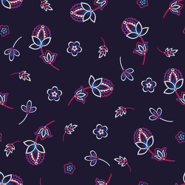 ilustrações de stock, clip art, desenhos animados e ícones de floral background. seamless vector pattern - 5079