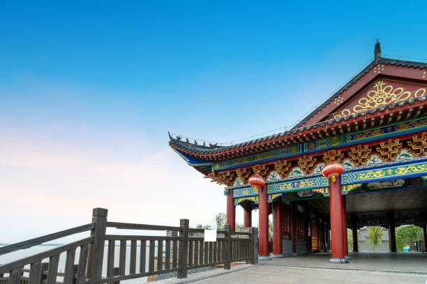 istock Chinese-style historical buildings in the park 2065328864
