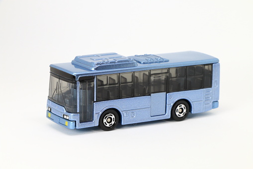 Blue public bus die cast car, toy car