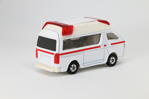 White, Ambulance van, die cast car, toy car
