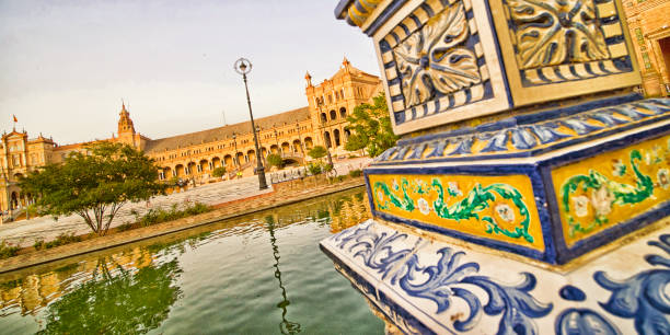 plaza de españa, sevilla, spain - spain plaza de espana europe town square photos et images de collection