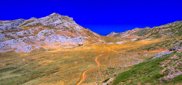 Mountains View from Circular Route of Lagos de Saliencia, Somiedo Natural Park, Principado de Asturias, Spain, Europe