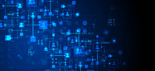 istock Abstract representation of a computer network and its users in the form of icons of people in squares. Vector illustration. Hand drawn. 2065358739