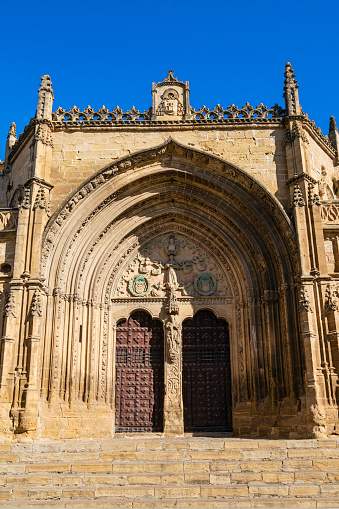 Entrance portal of the Iglesia de San Pablo in Úbeda, a medieval church in Gothic style from the 13th century declared a World Heritage Site by UNESCO