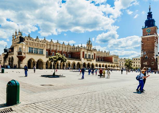 A fragment of the main square of the city - the medieval town square of the 13th century, surrounded by palaces and churches.